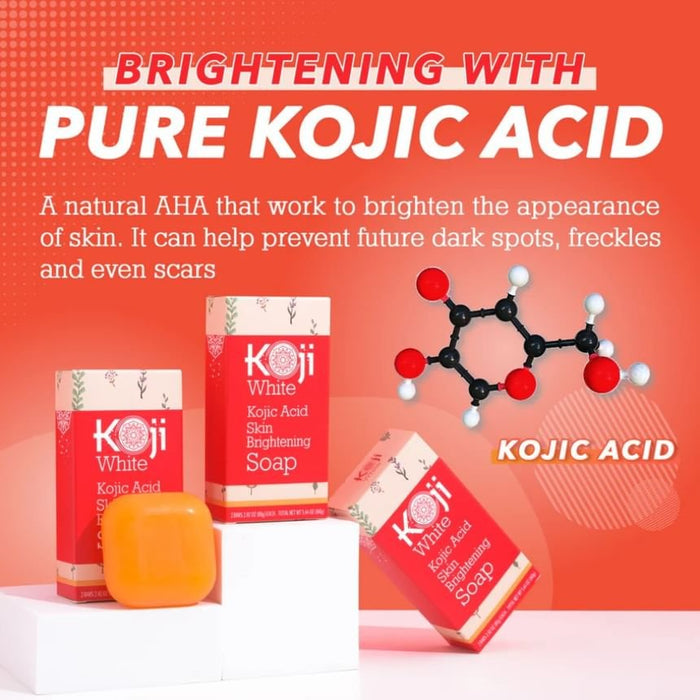 Koji White Kojic Acid Skin Brightening Soap (80g x 2 Bars) صابون كوجي وايت لتفتيح البشرة بحمض الكوجيك - Princess Cosmetics Qatar