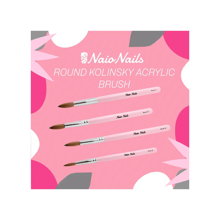 Kolinsky Acrylic Brush - Oval Sharp - Size 10   Naio Nails