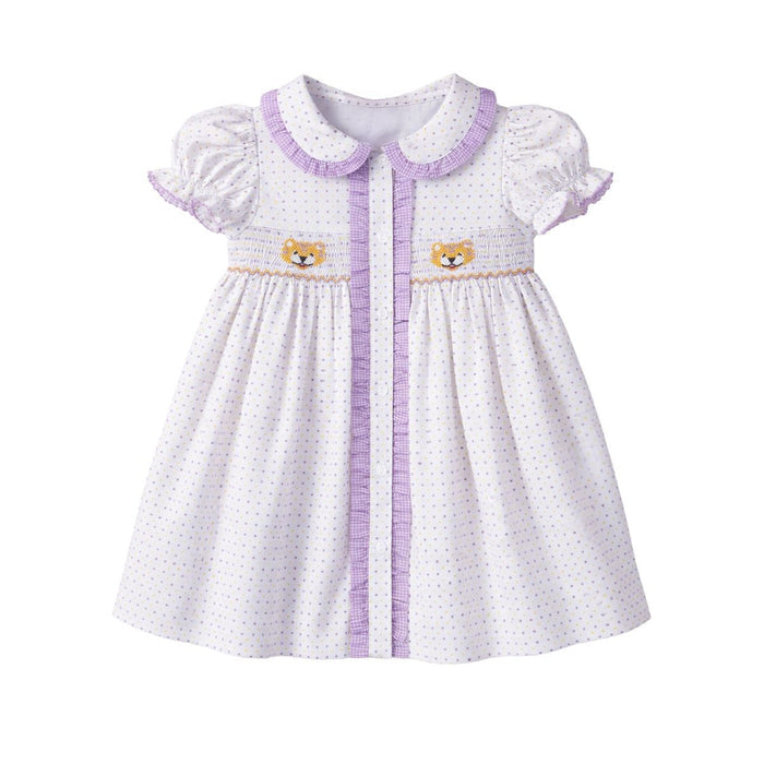 Krewe Purple Bitty Dot Tiger Dress