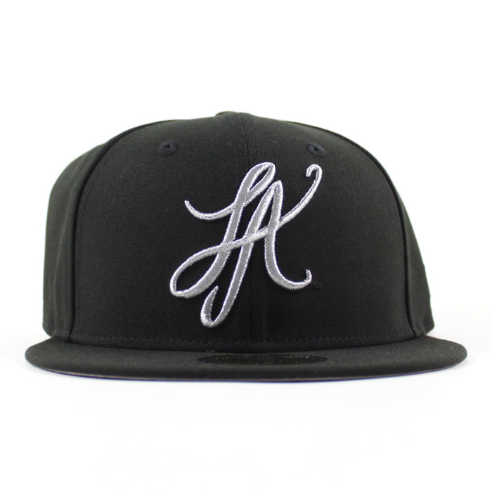 LA Script New Era 59Fifty Hat (Black Gray UNDER BRIM)