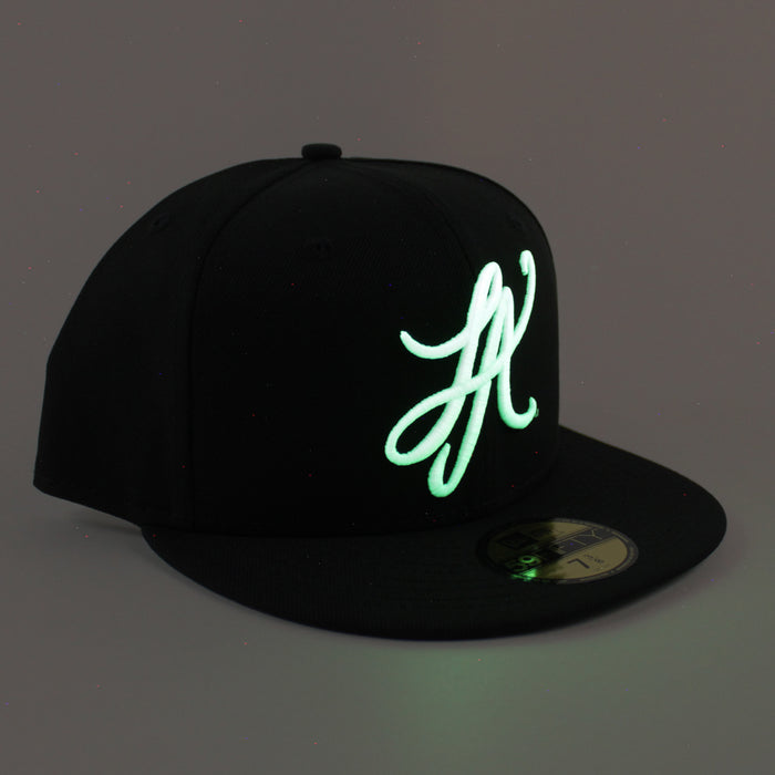 LA Script New Era 59Fifty Hat (Black Green UNDER BRIM)