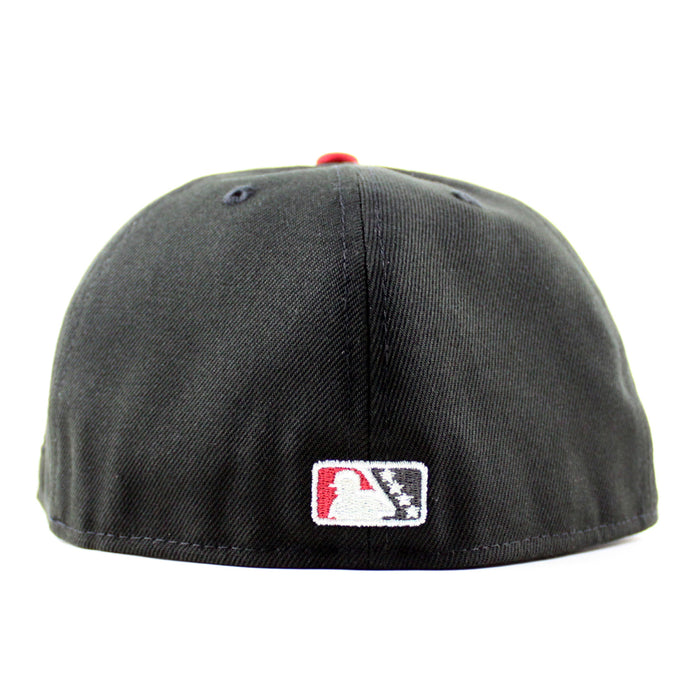 Lake Elsinore Storm California League Patch New Era 59Fifty Fitted Cap (Chrome White Black Green Under Brim)