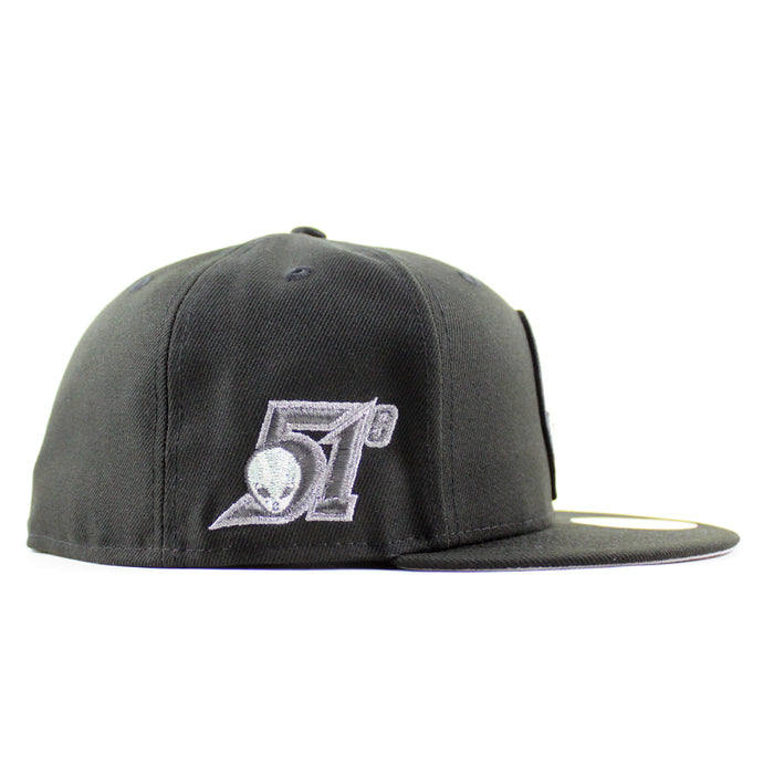 LAS VEGAS 51S New Era 59Fifty Fitted Hat (Metallic Iris Pack Black Gray Under Brim)