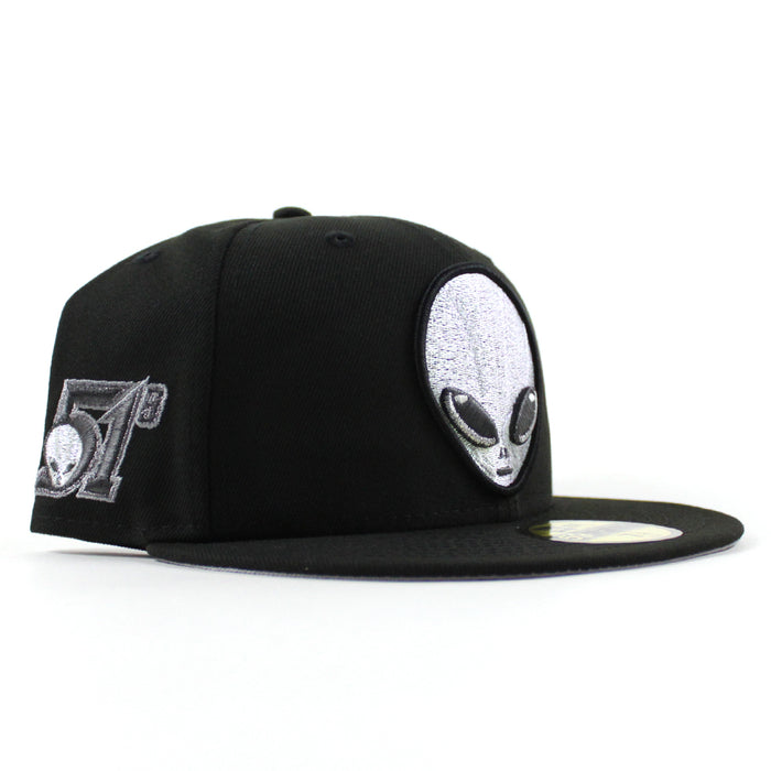 LAS VEGAS 51S New Era 59Fifty Fitted Hat (Metallic Iris Pack Black Gray Under Brim)