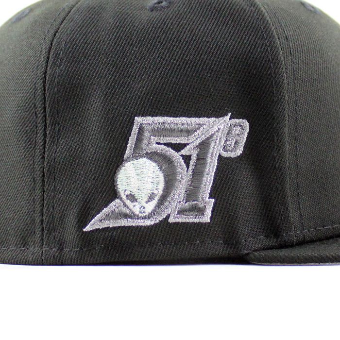 LAS VEGAS 51S New Era 59Fifty Fitted Hat (Metallic Iris Pack Black Gray Under Brim)