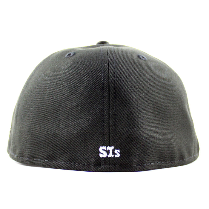 LAS VEGAS 51S New Era 59Fifty Fitted Hat (Metallic Iris Pack Black Gray Under Brim)