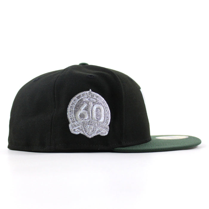 Las Vegas Raiders 60th anniversary New Era 59Fifty Fitted Hat (Black Green Gray Under Brim)