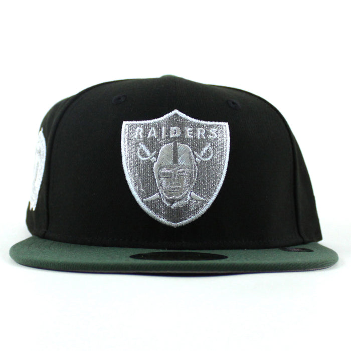 Las Vegas Raiders 60th anniversary New Era 59Fifty Fitted Hat (Black Green Gray Under Brim)