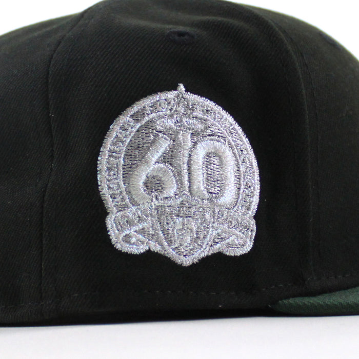 Las Vegas Raiders 60th anniversary New Era 59Fifty Fitted Hat (Black Green Gray Under Brim)