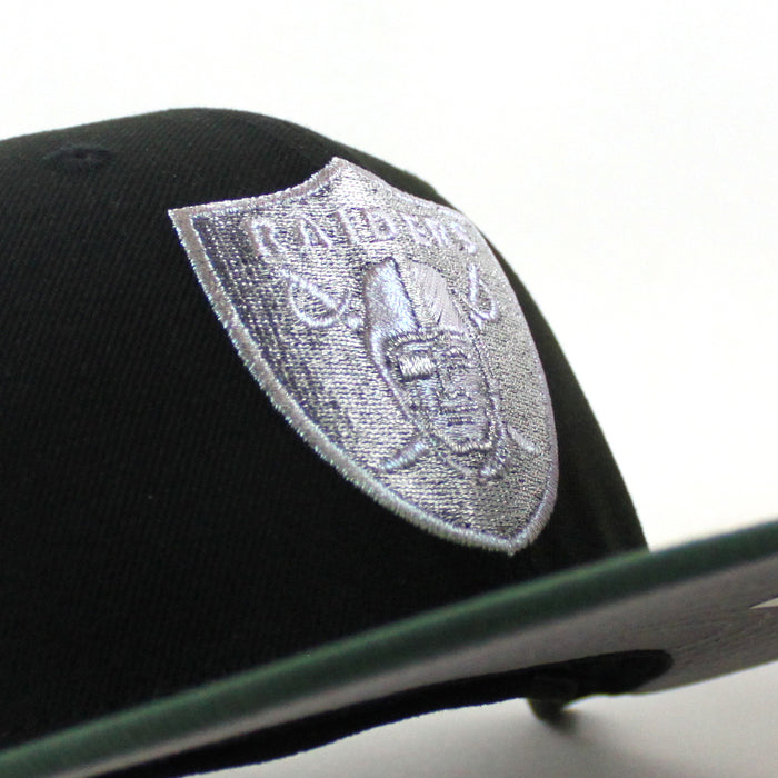 Las Vegas Raiders 60th anniversary New Era 59Fifty Fitted Hat (Black Green Gray Under Brim)