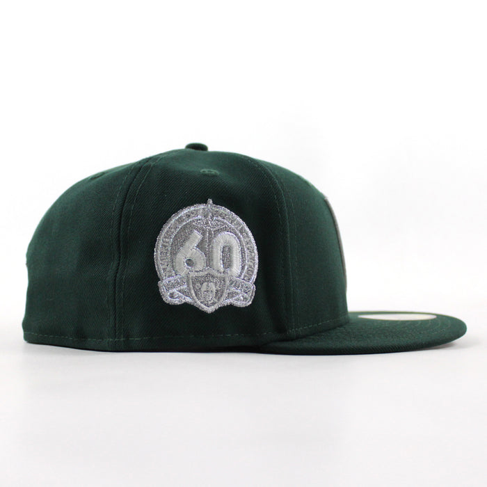 Las Vegas Raiders 60th anniversary New Era 59Fifty Fitted Hat (Green Gray Under Brim)