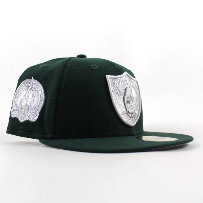 Las Vegas Raiders 60th anniversary New Era 59Fifty Fitted Hat (Green Gray Under Brim)