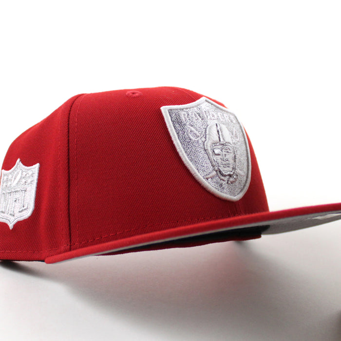 Las Vegas Raiders 60th anniversary New Era 59Fifty Fitted Hat (Scarlet Red Gray Under Brim)