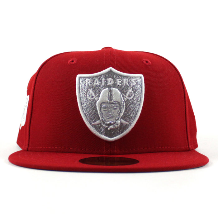 Las Vegas Raiders 60th anniversary New Era 59Fifty Fitted Hat (Scarlet Red Gray Under Brim)