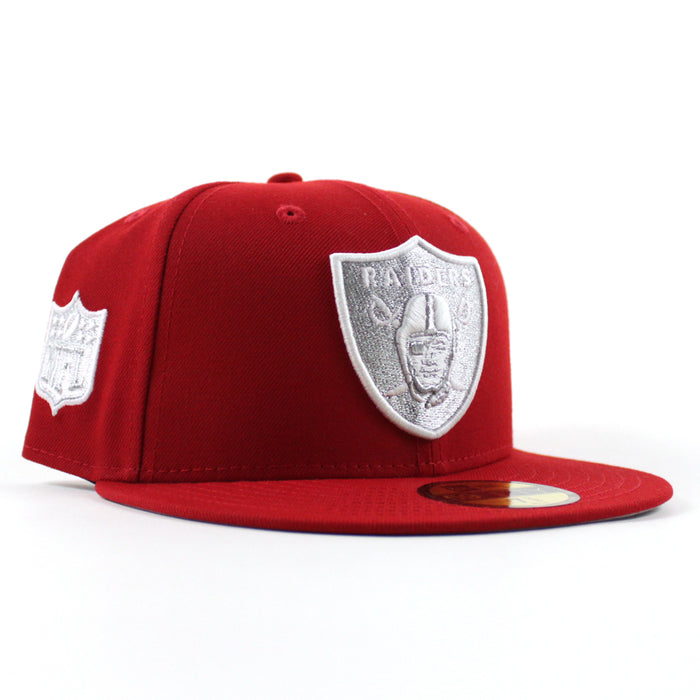 Las Vegas Raiders 60th anniversary New Era 59Fifty Fitted Hat (Scarlet Red Gray Under Brim)