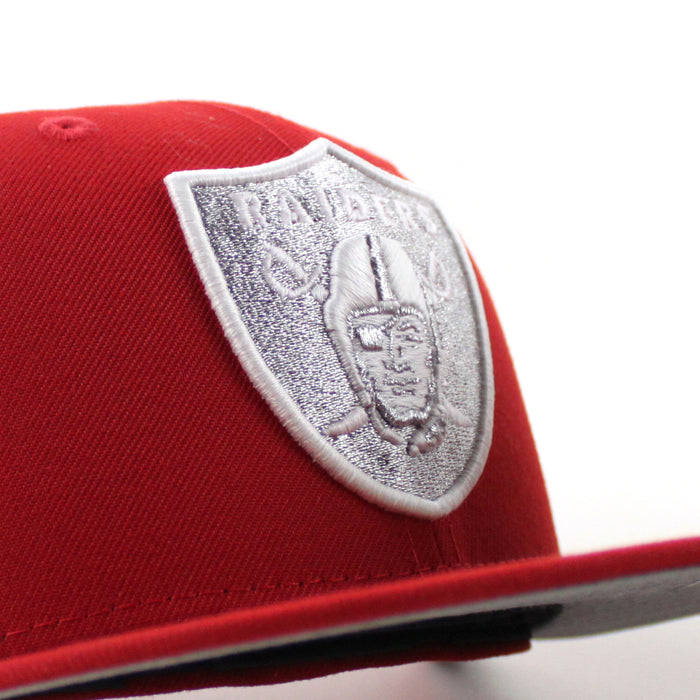 Las Vegas Raiders 60th anniversary New Era 59Fifty Fitted Hat (Scarlet Red Gray Under Brim)