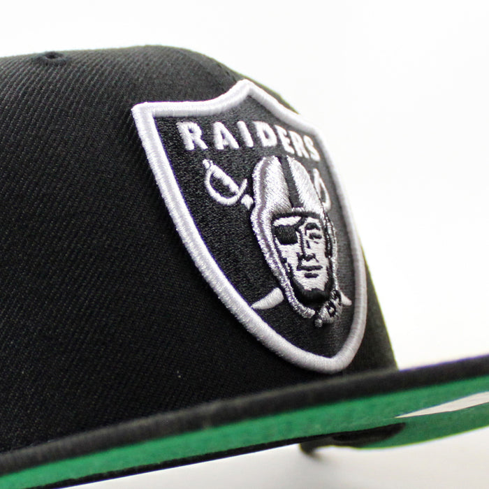 Las Vegas Raiders NFL Shield New Era 9Fifty Snapback Hat (BLACK Green Under Brim)