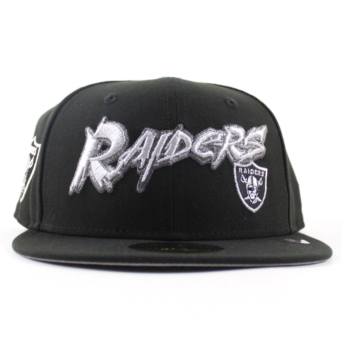 Las Vegas Raiders Pirate Patch New Era 59Fifty Fitted Hat (Black Gray Under Brim)