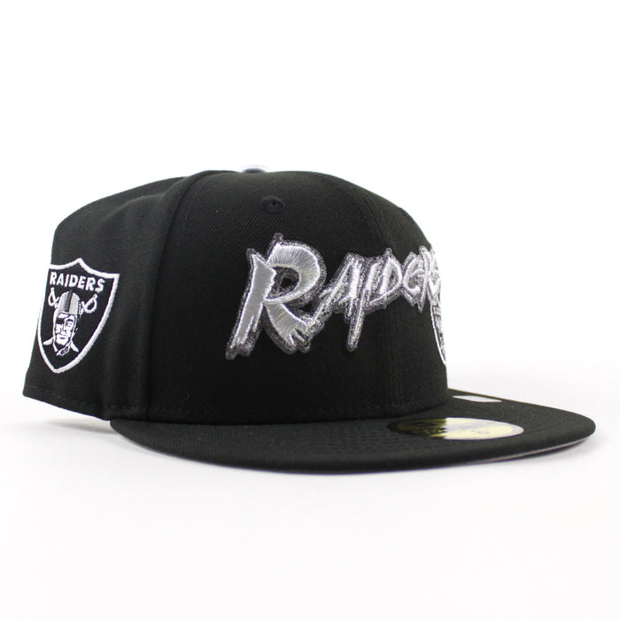 Las Vegas Raiders Pirate Patch New Era 59Fifty Fitted Hat (Black Gray Under Brim)