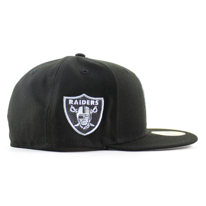 Las Vegas Raiders Skull Logo New Era 59Fifty Fitted Hat (Black Gray Under Brim)