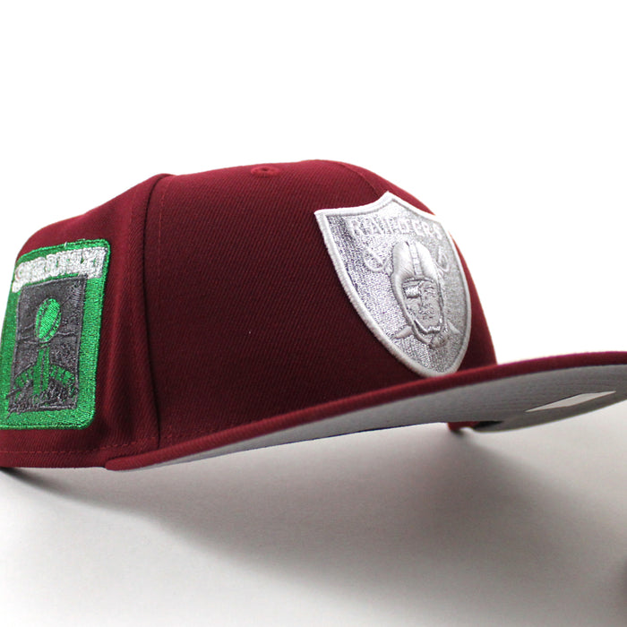 Las Vegas Super Bowl XI New Era 59Fifty Fitted Hat (Cardinal Gray Under Brim)