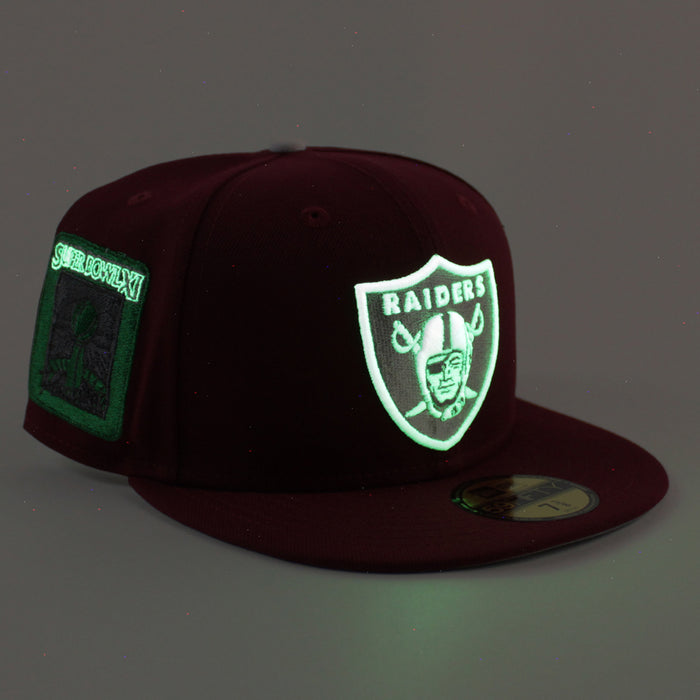 Las Vegas Super Bowl XI New Era 59Fifty Fitted Hat (Cardinal Gray Under Brim)