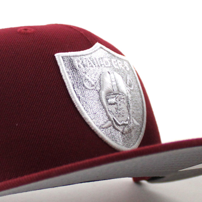 Las Vegas Super Bowl XI New Era 59Fifty Fitted Hat (Cardinal Gray Under Brim)