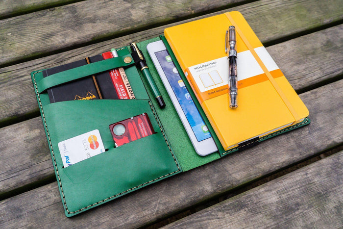 Leather Hobonichi Cousin A5 Planner Cover - Green