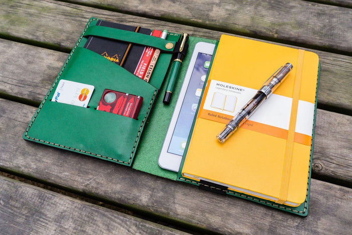 Leather Hobonichi Cousin A5 Planner Cover - Green