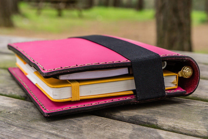 Leather Hobonichi Cousin A5 Planner Cover - Pink