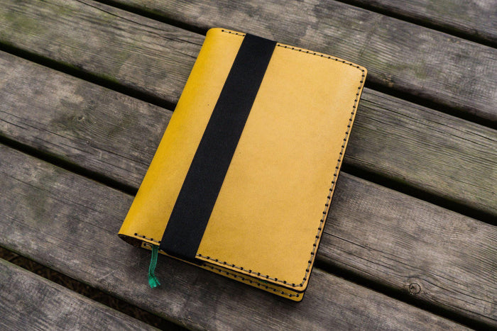 Leather Hobonichi Cousin A5 Planner Cover - Yellow
