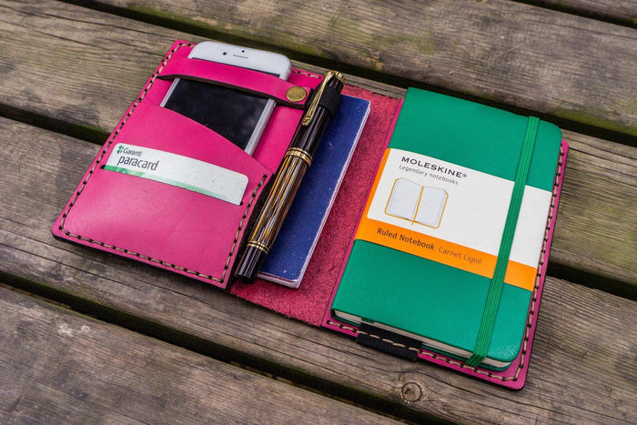 Leather Hobonichi Techo (A6) Planner Cover - Pink