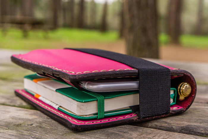 Leather Hobonichi Techo (A6) Planner Cover - Pink