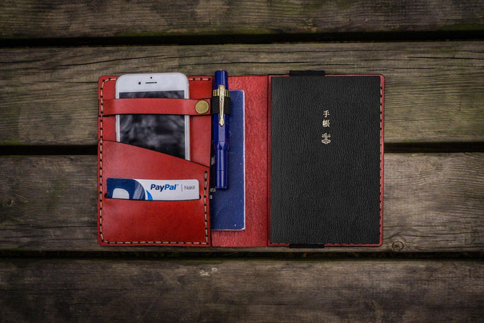 Leather Hobonichi Techo (A6) Planner Cover - Red