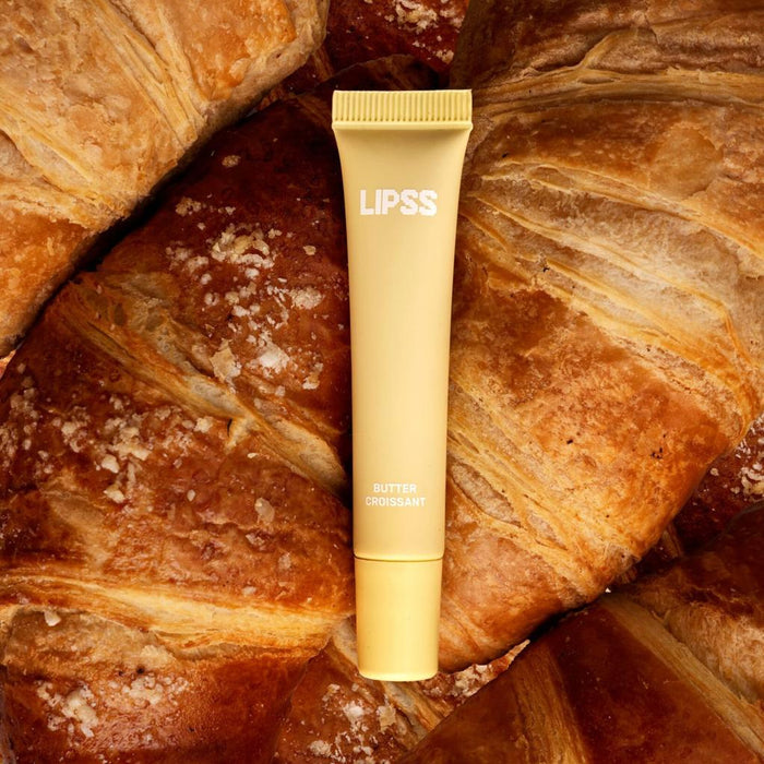 LIPSS lip gloss butter croissant tube on a croissant background