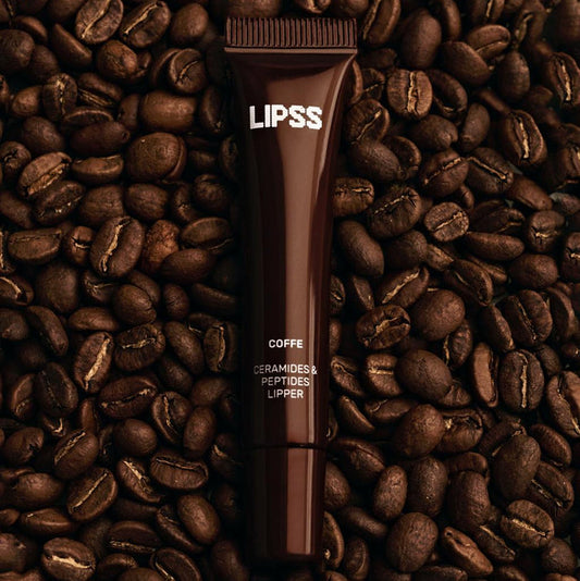 Lip gloss Lipss Coffee on a bed of coffee beans