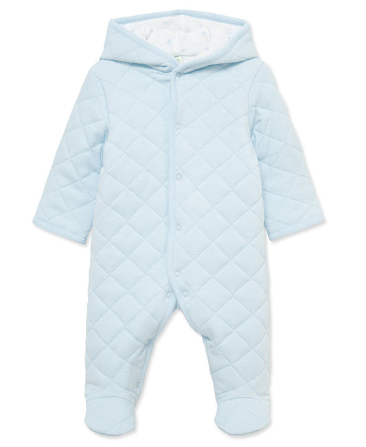 Little Me Blue Quilted Pram
