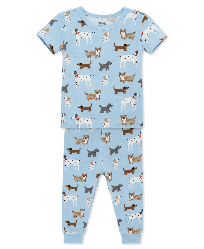 Little Me Puppy Dogs Bamboo S/S PJ Set-Lt. Blue
