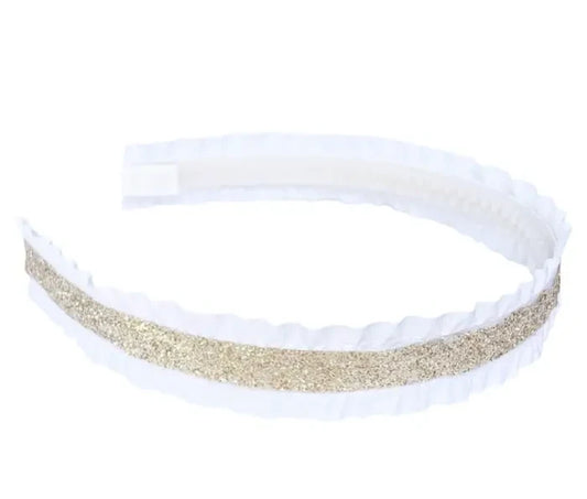 Lolo Gold Glitter Double Ruffle Headband