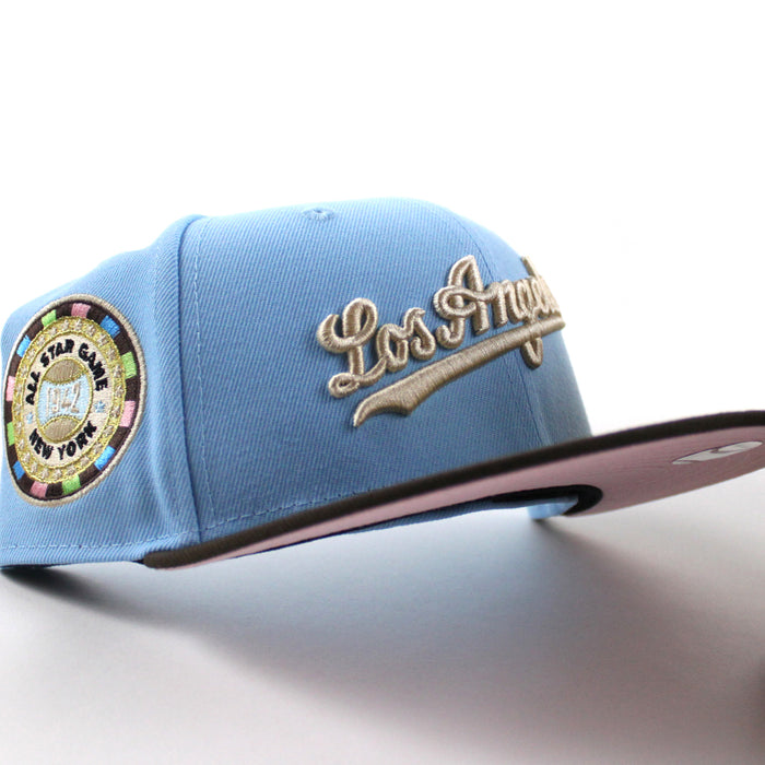 Los Angeles Dodgers 1942 All Star Game Patch New Era 59Fifty Fitted Hat (Doscientos Blue Walnut Pink Under Brim)