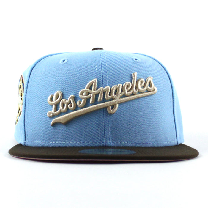 Los Angeles Dodgers 1942 All Star Game Patch New Era 59Fifty Fitted Hat (Doscientos Blue Walnut Pink Under Brim)