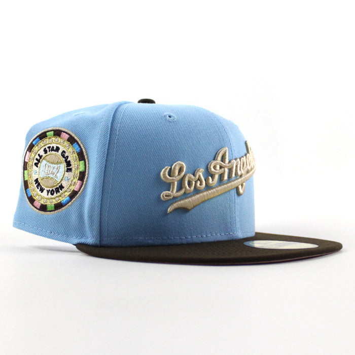 Los Angeles Dodgers 1942 All Star Game Patch New Era 59Fifty Fitted Hat (Doscientos Blue Walnut Pink Under Brim)