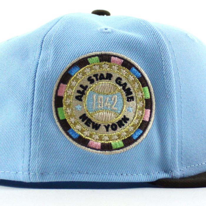 Los Angeles Dodgers 1942 All Star Game Patch New Era 59Fifty Fitted Hat (Doscientos Blue Walnut Pink Under Brim)