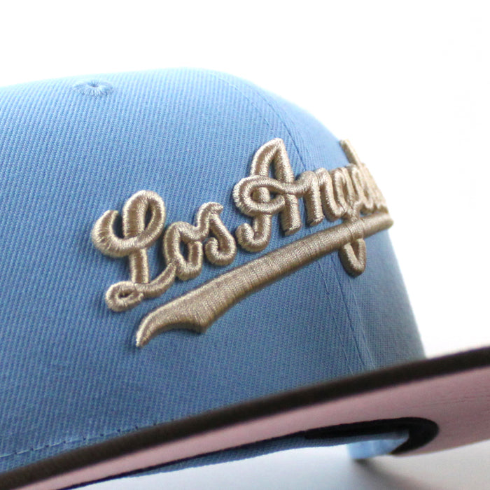 Los Angeles Dodgers 1942 All Star Game Patch New Era 59Fifty Fitted Hat (Doscientos Blue Walnut Pink Under Brim)