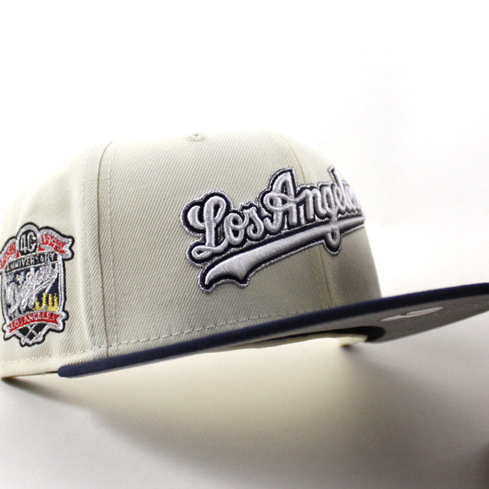 Los Angeles Dodgers 40th Anniversary New Era 59Fifty Fitted Hat (Chrome White Oceanside Blue Gray Under Brim)