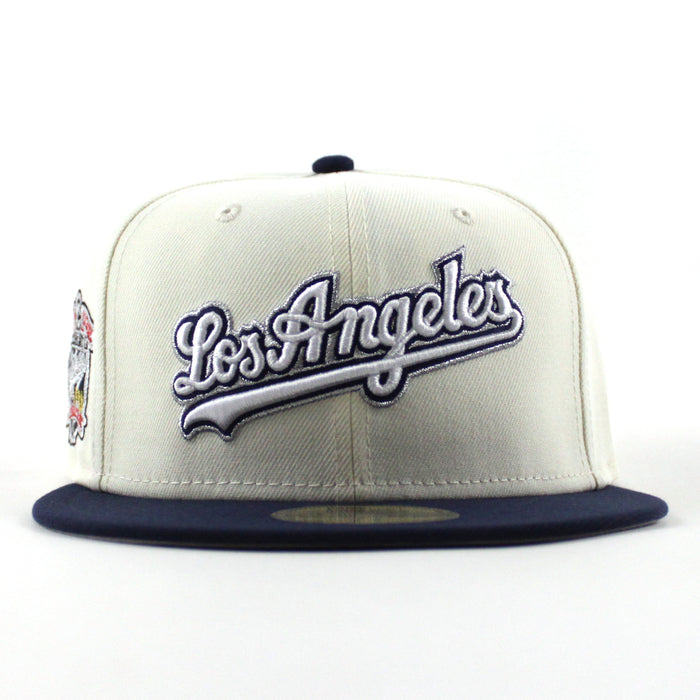 Los Angeles Dodgers 40th Anniversary New Era 59Fifty Fitted Hat (Chrome White Oceanside Blue Gray Under Brim)