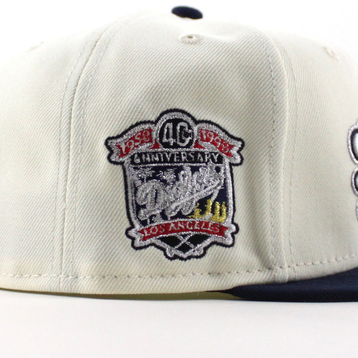 Los Angeles Dodgers 40th Anniversary New Era 59Fifty Fitted Hat (Chrome White Oceanside Blue Gray Under Brim)