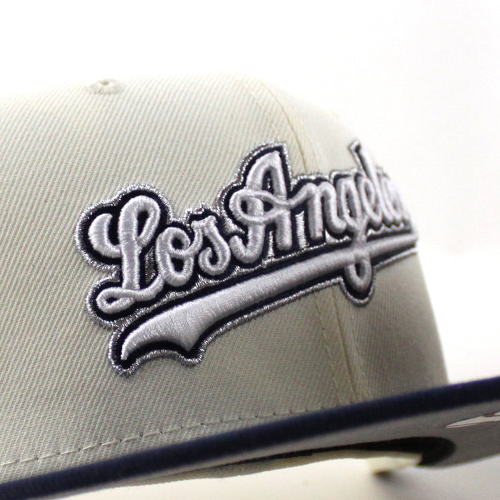 Los Angeles Dodgers 40th Anniversary New Era 59Fifty Fitted Hat (Chrome White Oceanside Blue Gray Under Brim)