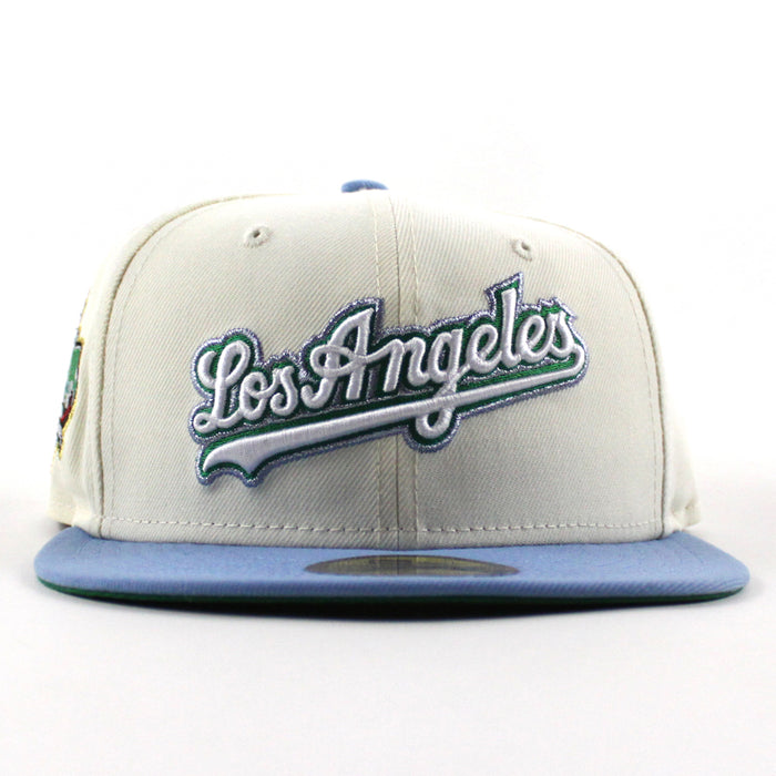 Los Angeles Dodgers 40th Anniversary New Era 59Fifty Fitted Hat (Chrome White Sky Blue Kelly Green Under Brim)