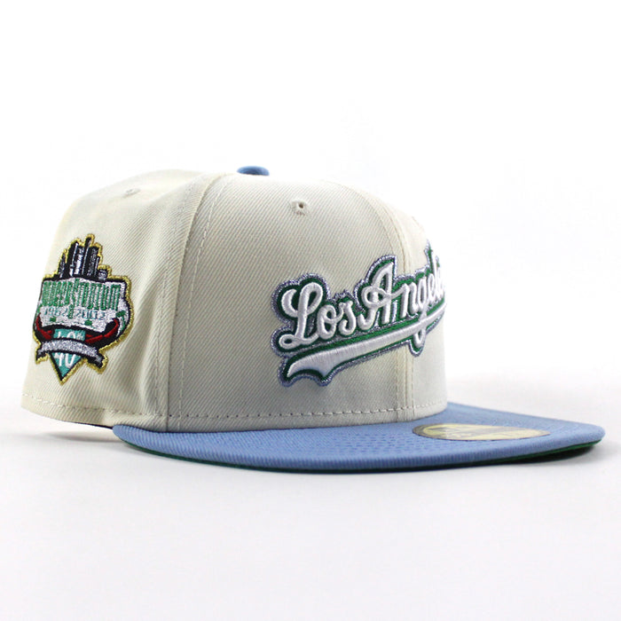 Los Angeles Dodgers 40th Anniversary New Era 59Fifty Fitted Hat (Chrome White Sky Blue Kelly Green Under Brim)